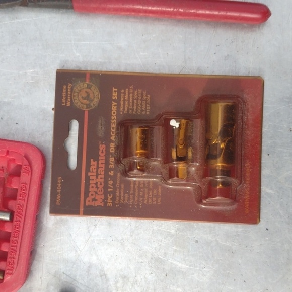 Red Drill Bit Set and Pliers - Picture 3 of 5